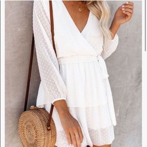 Milan tiered Swiss dot dress